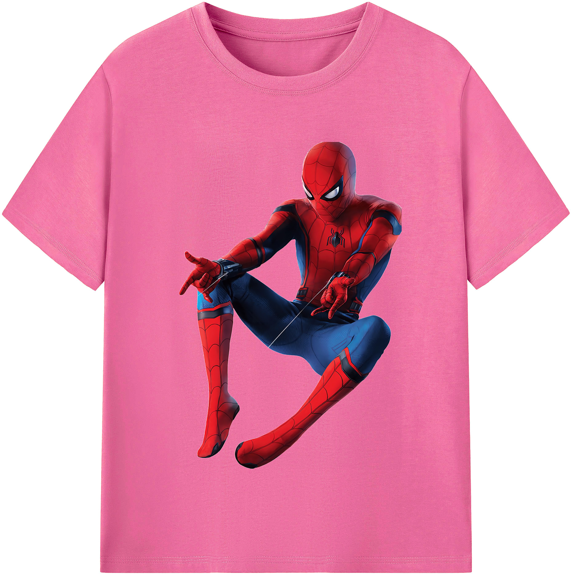 （画像用） Spider Man スパイダーマン レディースカジュアルプリントTシャツ（綿100％）